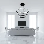 لوستر مدرن SMD شش ضلعی سه طبقه کوثر کد 7020095