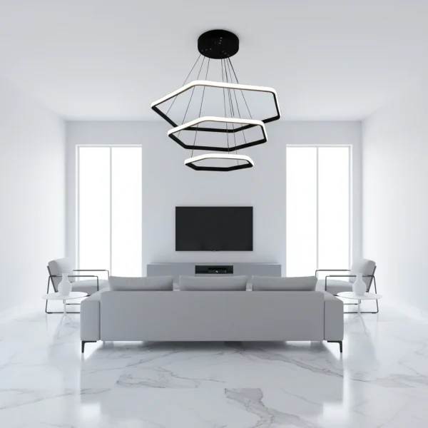 لوستر مدرن SMD شش ضلعی سه طبقه کوثر کد 7020095