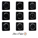 کلید پریز ایران الکتریک مدل اسپیناس سیلور زه مشکی میان مشکی
