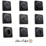 کلید پریز ایران الکتریک مدل اسپیناس پلکسی زغالی زه مشکی