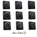 کلید پریز ایران الکتریک مدل اسپیناس پلکسی زغالی زه مشکی - Image 2