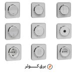 کلید پریز ایران الکتریک مدل اسپیناس سیلور زه سفید میان سفید