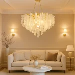 لوستر کریستالی درختی با آویز صدفی کوثر