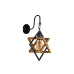 لوستر روستیک دیوارکوب 1211 چوب وفلز کوثر