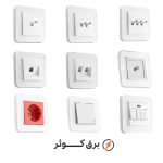 کلید پریز ایران الکتریک مدل ارس سیلور سفید میان سفید - Image 2