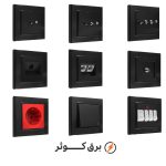 کلید پریز ایران الکتریک مدل برلیان رنگی مشکی - Image 2