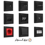 کلید پریز ایران الکتریک مدل برلیان پلکسی مشکی - Image 2