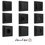 کلید پریز ایران الکتریک مدل برلیان پلکسی مشکی
