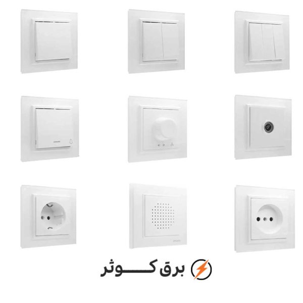 کلید پریز ایران الکتریک مدل برلیان پلکسی بژ